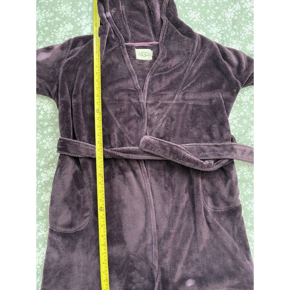 UGG Miranda Hooded Robe M Medium Port Plum Purple Plush Fleece Belted Loungewear - Picture 4 of 6